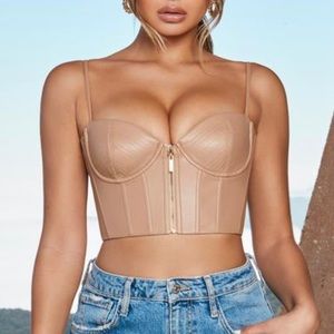 Oh Polly Faux Leather Bustier